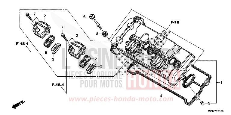 COUVERCLE DE CULASSE de Hornet ABS PEARL PACIFIC BLUE (PB386) de 2013
